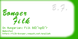 bonger filk business card